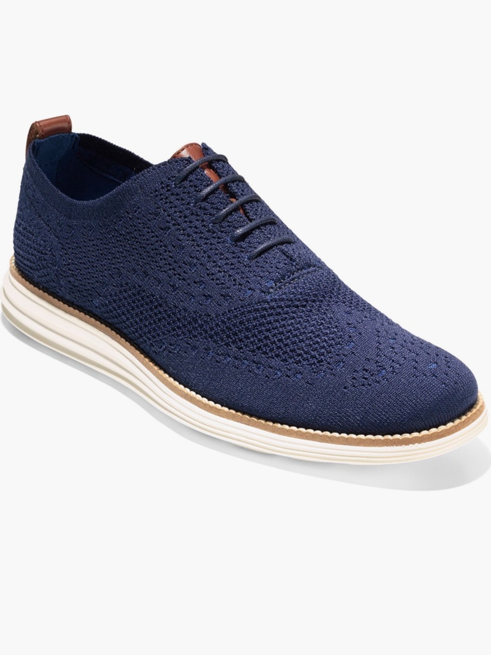 Cole Haan Men’s Original Grand Shortwing Oxford Sneaker Shoes Navy White NWOT 13